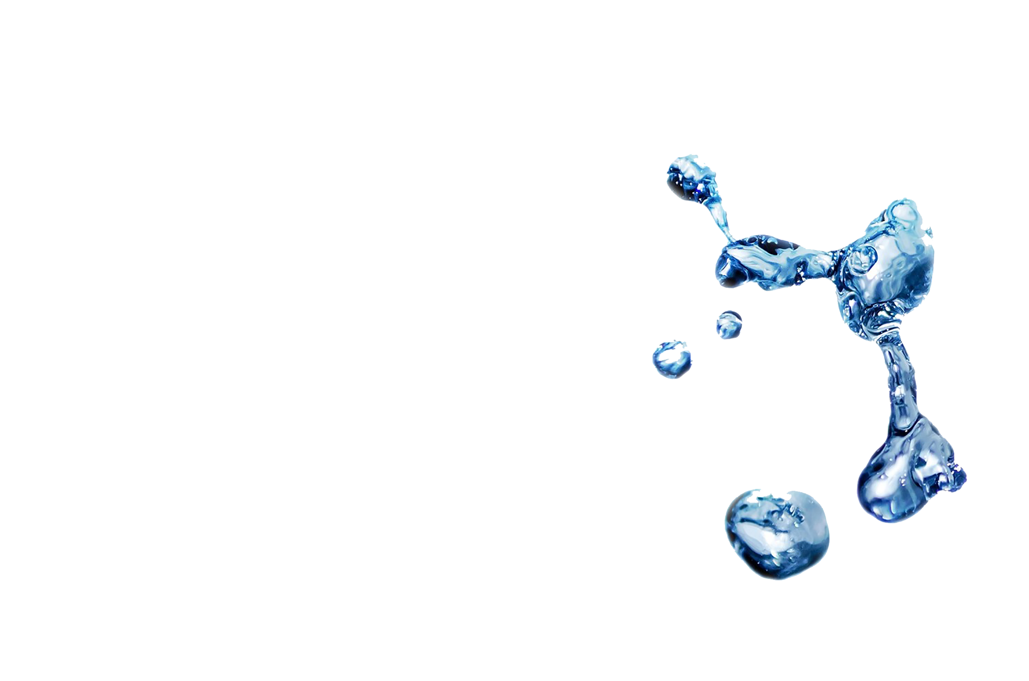 Gotas de agua mineral natural representando mineralización muy débil