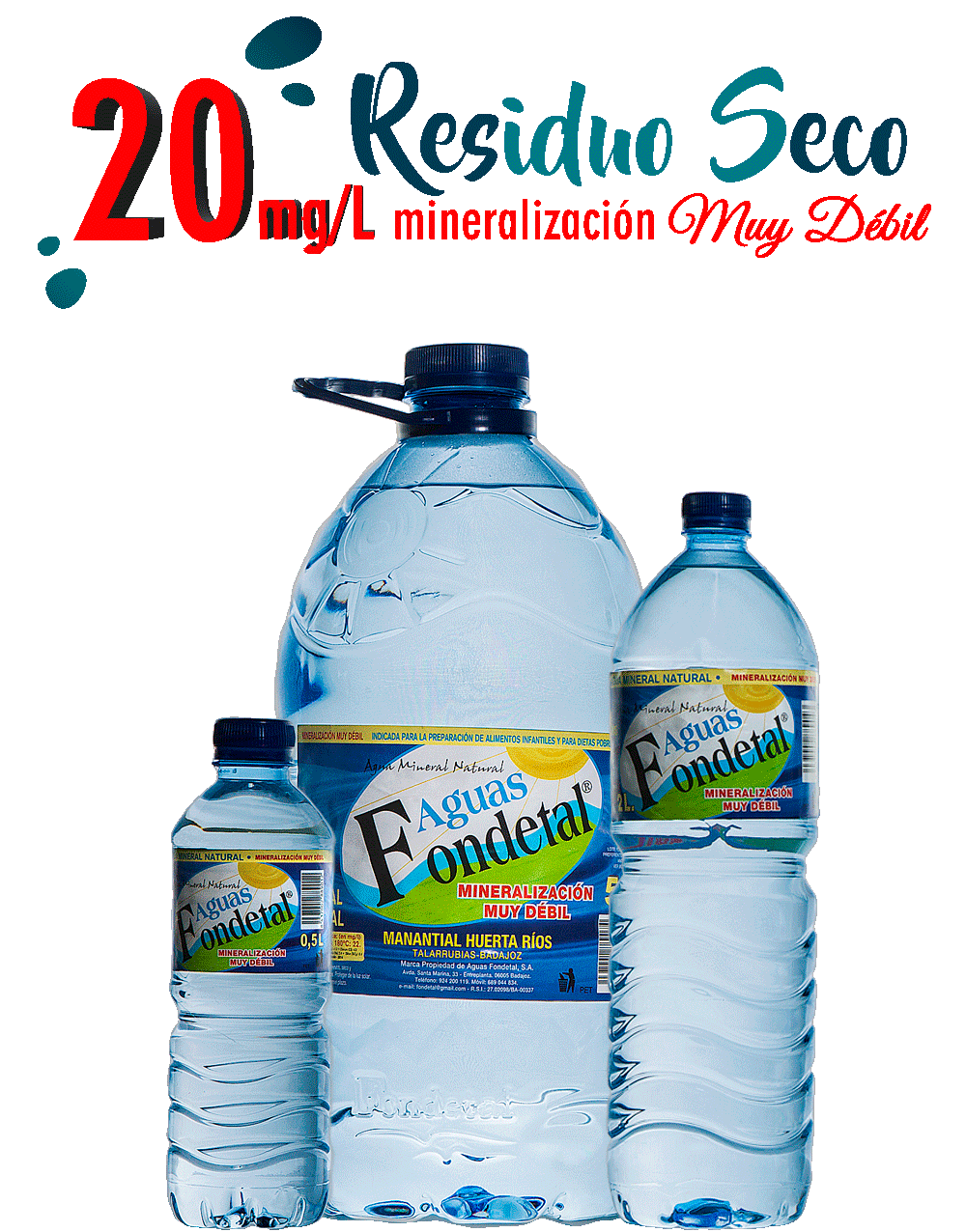 Botella Aguas Fondetal apta para preparar biberones de bebés